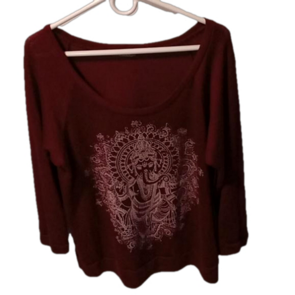 272 Libian Burgundy Sweater Blouse